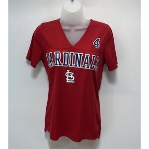MLB Genuine Merch. Womens Red Cardinals #4 Yadier Molina T-Shirt jersey Size M
